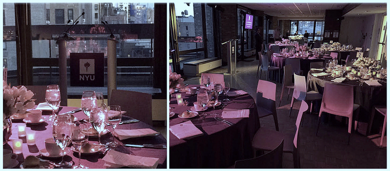 Podium rentals, stage lighting and sound, AV podium & lighting installation for a NYU complete with a 100% LED lighting