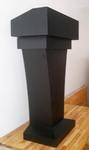 Floor-Standing Black Podium with  Wood Speaking Black Lectern with drawer and Storage Area