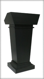 STYLUS rent Pulpit Lectern rentals Qty – 3 or more available | Left section | Solid Wood, Classic Black Satin finish