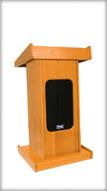 ADMIRAL rent Pulpit Lectern rental   Qty – 1 or more available | Left section | Solid Wood, Light Ginger Satin finish