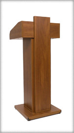 MODENA rent Pulpit Lectern rentals   Qty – 2 or more available | Left section | Wood, Fiesta Orange, Satin finish