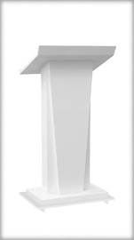 PEARL rent Pulpit Lectern rental  Qty – 1 or more available| Right section | Acrylic, Robust White Glossy finish