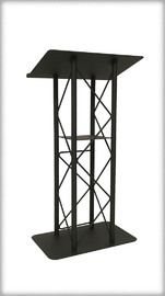 LANE TRUSS rent Pulpit Lectern rental  Qty – 1 or more available | Metal/Matte/Black Finish