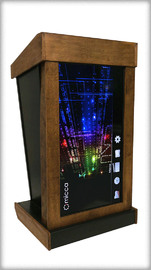 AUDIO-VISUAL rent Pulpit Lectern rental Qty – 2 or more available | Right section | Solid Wood & Metal/Red Oak & Matte Black/Satin Finish